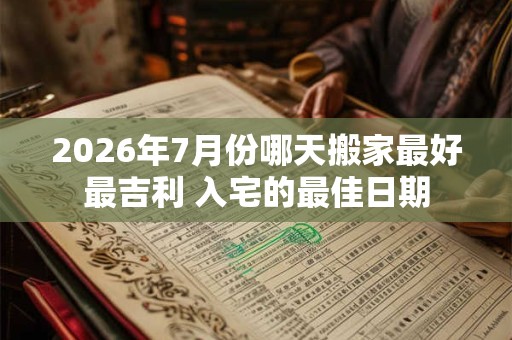 2026年7月份哪天搬家最好最吉利 入宅的最佳日期 2026年7月份哪天搬家最好最吉利 入宅的最佳日期
