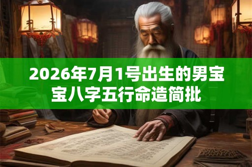 2026年7月1号出生的男宝宝八字五行命造简批 2026年7月1号出生的男宝宝八字五行命造简批