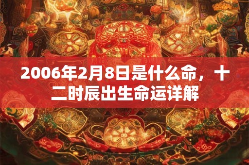 2006年2月8日是什么命,十二时辰出生命运详解 2006年2月8日是什么命,十二时辰出生命运详解