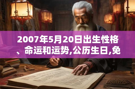 2007年5月20日出生性格、命运和运势,公历生日,免费算命