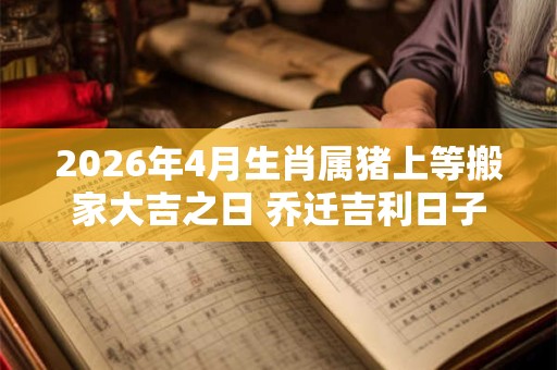 2026年4月生肖属猪上等搬家大吉之日 乔迁吉利日子