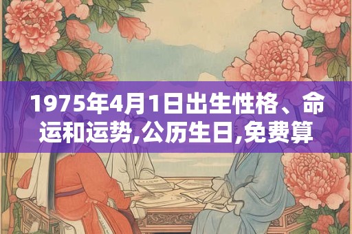 1975年4月1日出生性格、命运和运势,公历生日,免费算命 1975年4月1日出生性格、命运和运势,公历生日,免费算命