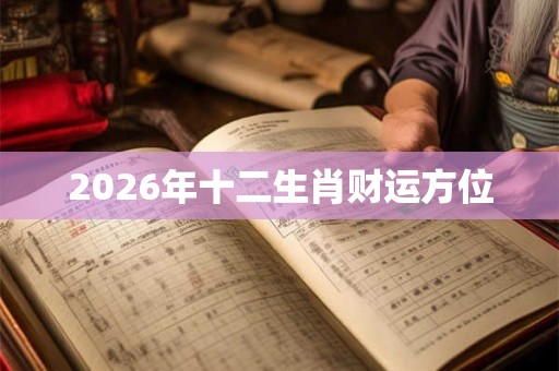 2026年十二生肖财运方位 2026年十二生肖财运方位