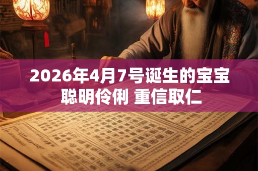 2026年4月7号诞生的宝宝 聪明伶俐 重信取仁 2026年4月7号诞生的宝宝 聪明伶俐 重信取仁