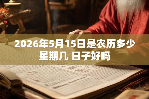2026年5月15日是农历多少星期几 日子好吗 2026年5月15日是农历多少星期几 日子好吗