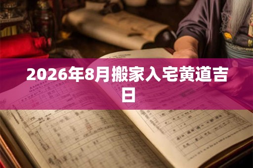 2026年8月搬家入宅黄道吉日
