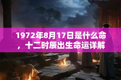 1972年8月17日是什么命,十二时辰出生命运详解 1972年8月17日是什么命,十二时辰出生命运详解