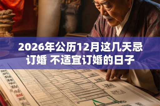 2026年公历12月这几天忌订婚 不适宜订婚的日子 2026年公历12月这几天忌订婚 不适宜订婚的日子