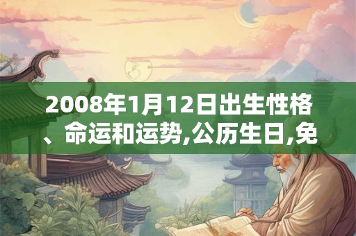 2008年1月12日出生性格、命运和运势,公历生日,免费算命