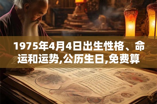 1975年4月4日出生性格、命运和运势,公历生日,免费算命 1975年4月4日出生性格、命运和运势,公历生日,免费算命