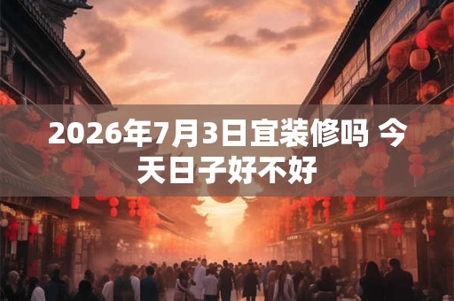 2026年7月3日宜装修吗 今天日子好不好 2026年7月3日宜装修吗 今天日子好不好