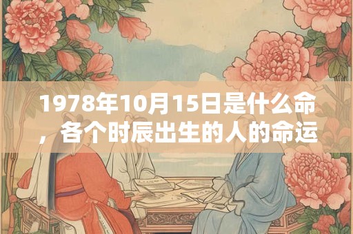 1978年10月15日是什么命,各个时辰出生的人的命运 1978年10月15日是什么命,各个时辰出生的人的命运