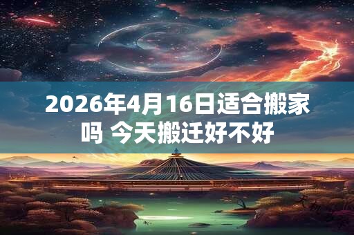 2026年4月16日适合搬家吗 今天搬迁好不好 2026年4月16日适合搬家吗 今天搬迁好不好