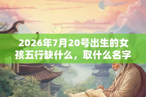2026年7月20号出生的女孩五行缺什么，取什么名字好