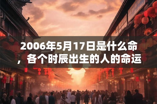 2006年5月17日是什么命，各个时辰出生的人的命运