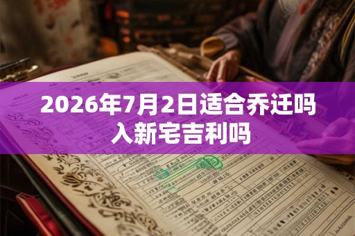 2026年7月2日适合乔迁吗 入新宅吉利吗