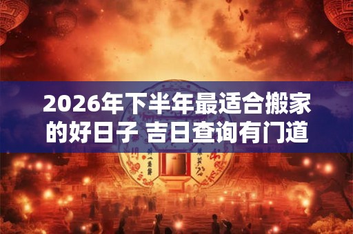 2026年下半年最适合搬家的好日子 吉日查询有门道 2026年下半年最适合搬家的好日子 吉日查询有门道