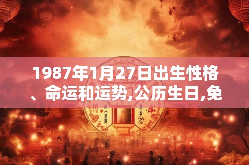 1987年1月27日出生性格、命运和运势,公历生日,免费算命 1987年1月27日出生性格、命运和运势,公历生日,免费算命