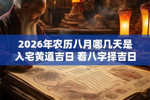2026年农历八月哪几天是入宅黄道吉日 看八字择吉日 2026年农历八月哪几天是入宅黄道吉日 看八字择吉日