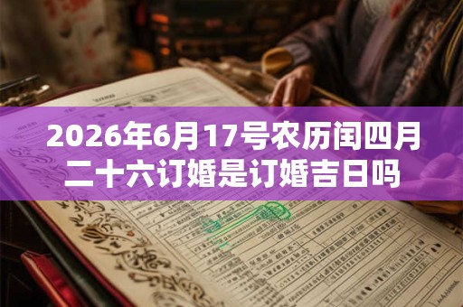2026年6月17号农历闰四月二十六订婚是订婚吉日吗