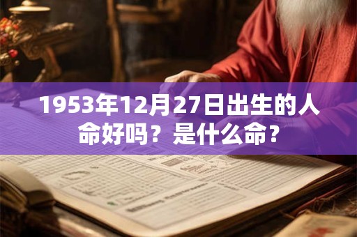 1953年12月27日出生的人命好吗？是什么命？
