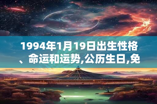 1994年1月19日出生性格、命运和运势,公历生日,免费算命