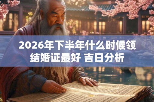 2026年下半年什么时候领结婚证最好 吉日分析 2026年下半年什么时候领结婚证最好 吉日分析