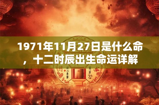 1971年11月27日是什么命，十二时辰出生命运详解