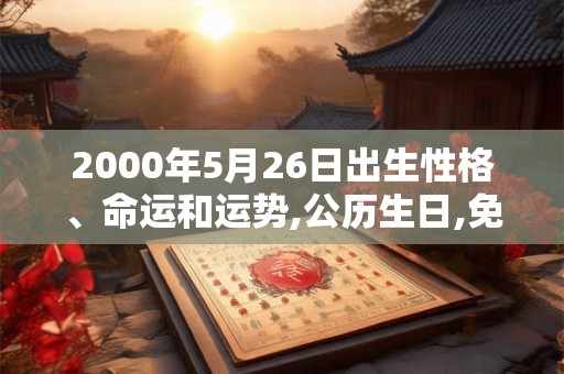 2000年5月26日出生性格、命运和运势,公历生日,免费算命