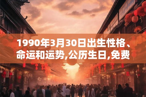 1990年3月30日出生性格、命运和运势,公历生日,免费算命