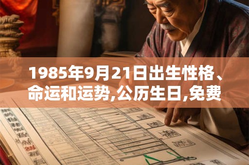 1985年9月21日出生性格、命运和运势,公历生日,免费算命