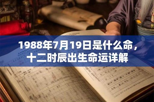 1988年7月19日是什么命，十二时辰出生命运详解