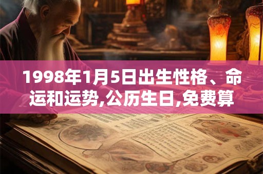 1998年1月5日出生性格、命运和运势,公历生日,免费算命