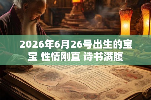 2026年6月26号出生的宝宝 性情刚直 诗书满腹