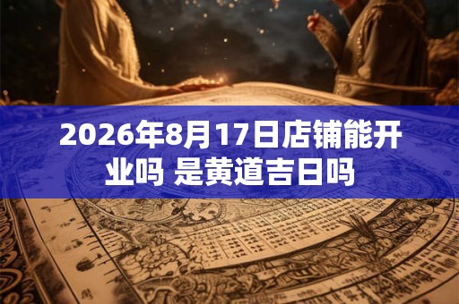 2026年8月17日店铺能开业吗 是黄道吉日吗