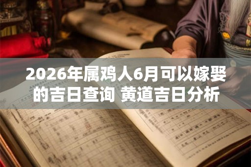 2026年属鸡人6月可以嫁娶的吉日查询 黄道吉日分析