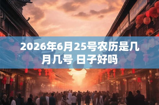 2026年6月25号农历是几月几号 日子好吗