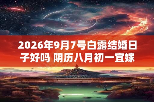 2026年9月7号白露结婚日子好吗 阴历八月初一宜嫁娶吗