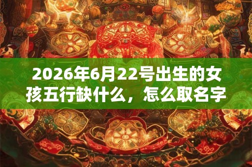 2026年6月22号出生的女孩五行缺什么，怎么取名字