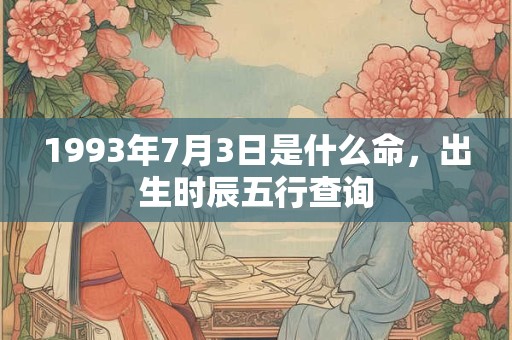 1993年7月3日是什么命，出生时辰五行查询