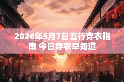 2026年5月7日五行穿衣指南 今日穿衣早知道 2026年5月7日五行穿衣指南 今日穿衣早知道