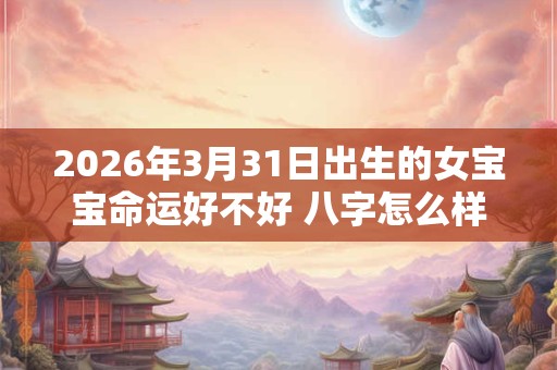 2026年3月31日出生的女宝宝命运好不好 八字怎么样 2026年3月31日出生的女宝宝命运好不好 八字怎么样