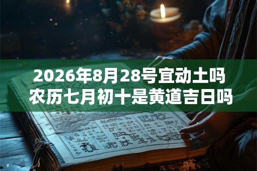 2026年8月28号宜动土吗 农历七月初十是黄道吉日吗 2026年8月28号宜动土吗 农历七月初十是黄道吉日吗