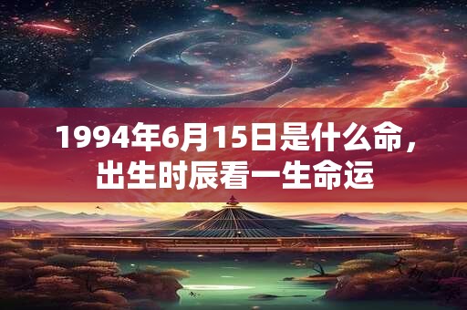 1994年6月15日是什么命，出生时辰看一生命运