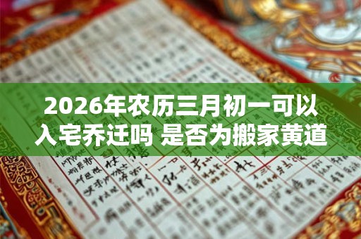 2026年农历三月初一可以入宅乔迁吗 是否为搬家黄道吉日
