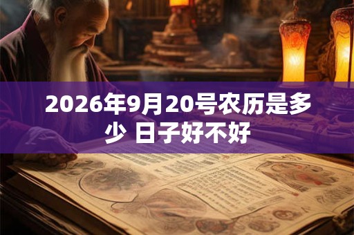 2026年9月20号农历是多少 日子好不好 2026年9月20号农历是多少 日子好不好
