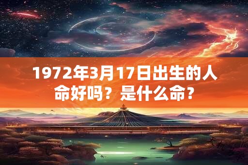 1972年3月17日出生的人命好吗？是什么命？