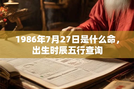 1986年7月27日是什么命,出生时辰五行查询 1986年7月27日是什么命,出生时辰五行查询