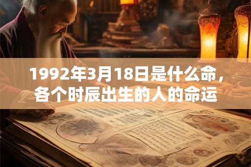 1992年3月18日是什么命,各个时辰出生的人的命运 1992年3月18日是什么命,各个时辰出生的人的命运