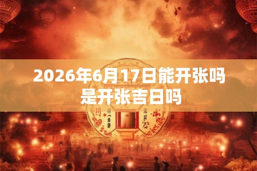 2026年6月17日能开张吗 是开张吉日吗